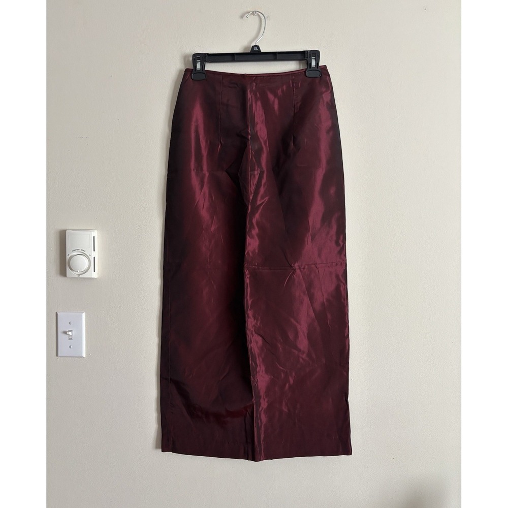 80s Jessica McClintock Bridal Skirt Black Red Satin Shimmer Goth Retro‎ Size 6
